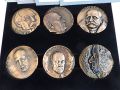 Suomen Presidentit - taidemitalit 6 kpl / Finnish President - bronze medals 6 pcs - Nro 6882